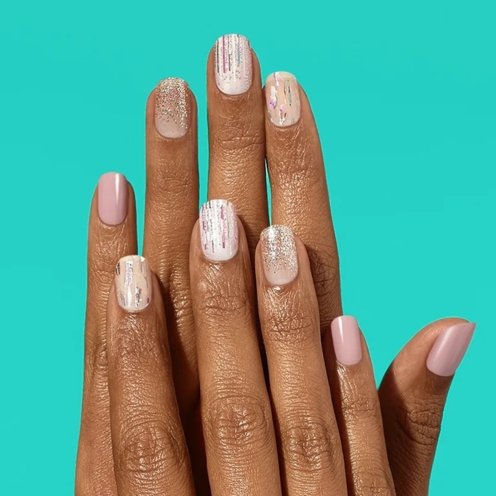 Pink and Glitter Nail Wraps